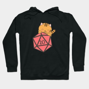 Kawaii Kitten with Polyhedral D20 Dice Hoodie